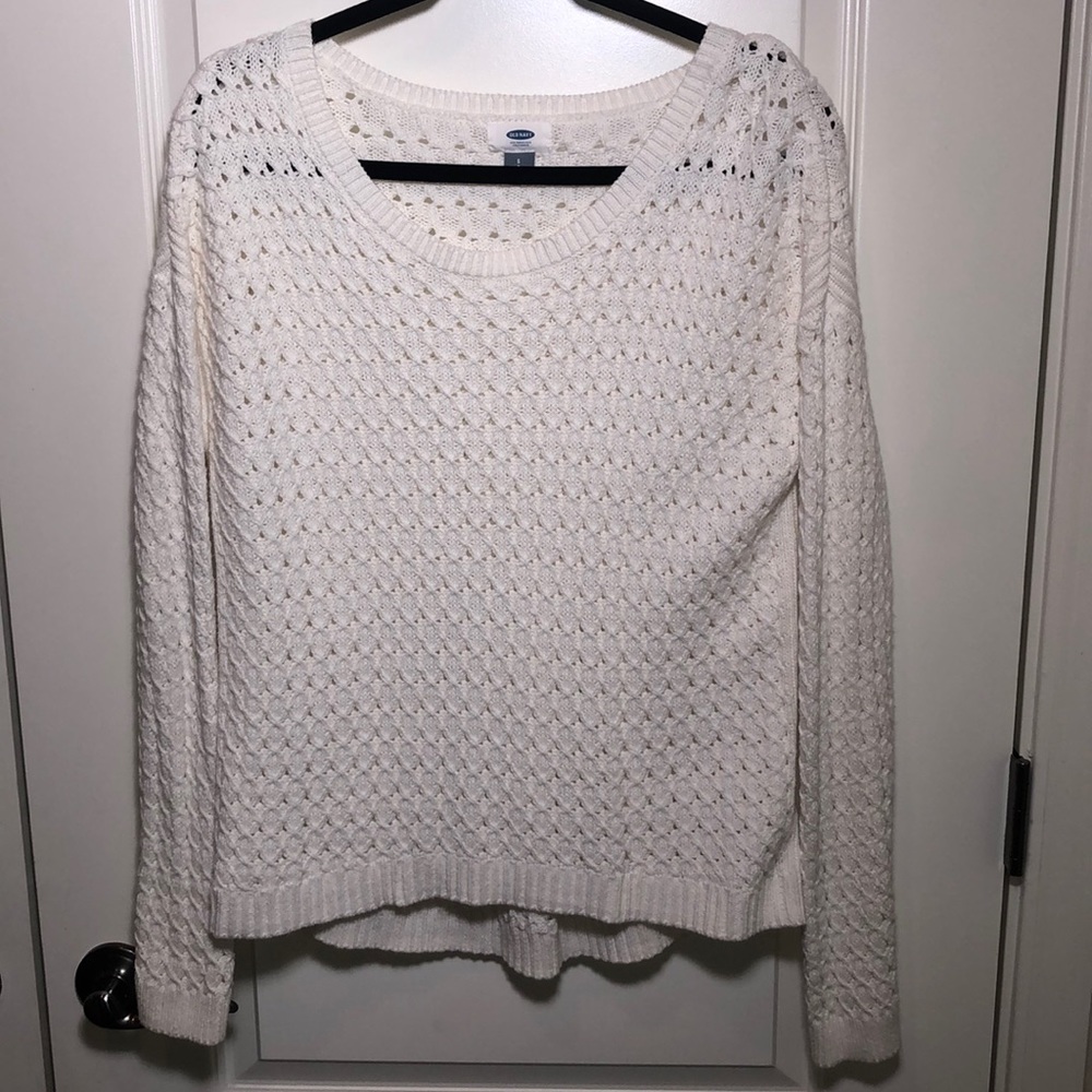 Old Navy Women’s Off White slouchy crochet look sweater